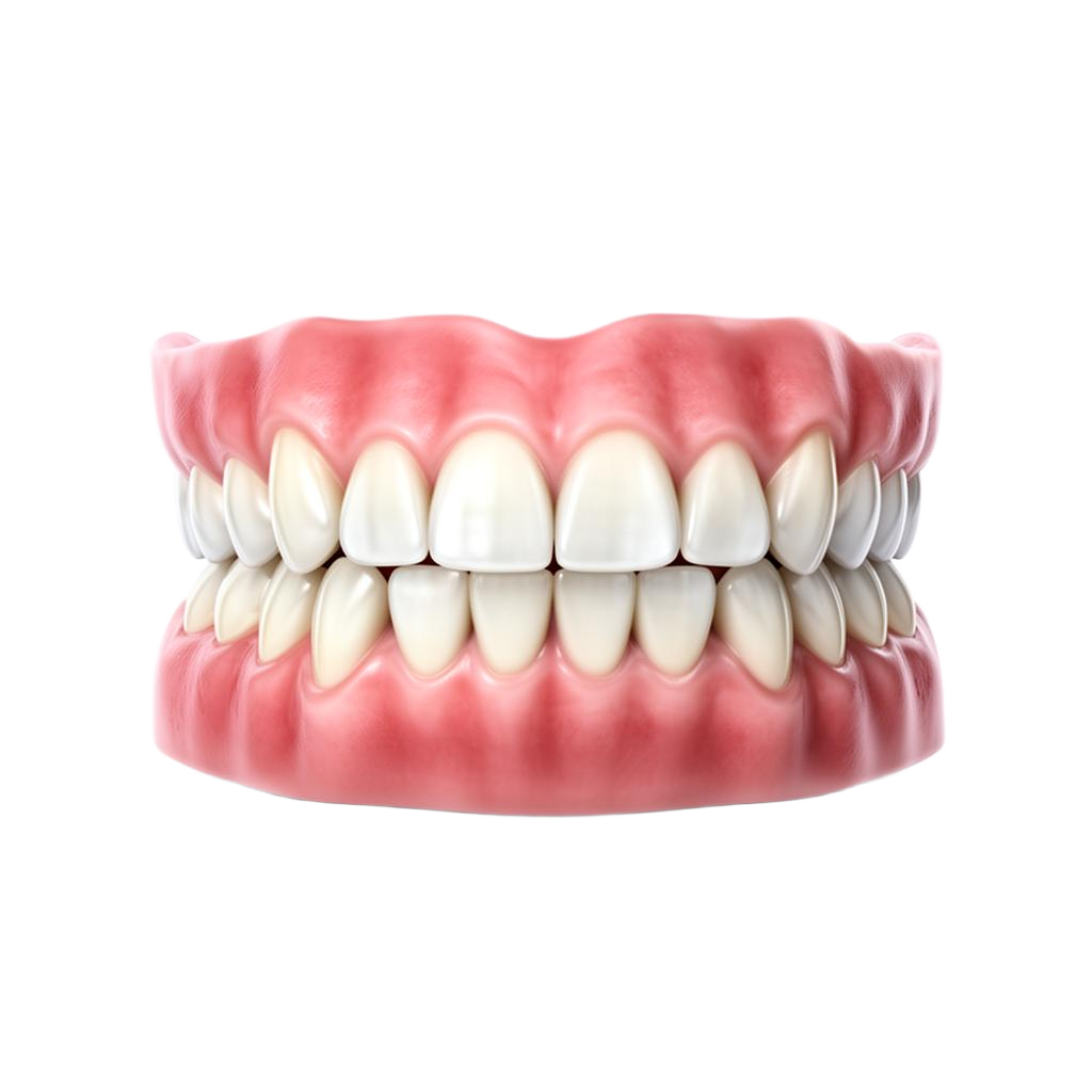 Dentadura 3D realista flotante